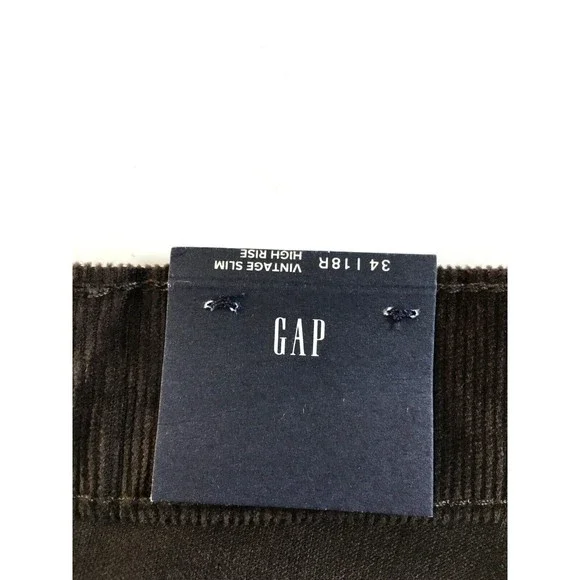 NWT Gap High Rise Vintage Slim Corduroy Pants Women’s Sz 18 Regular Brown - Picture 9 of 9